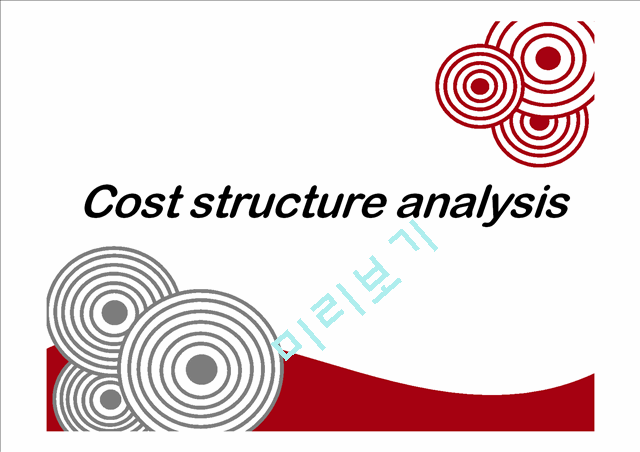 Cost structure analysis   (1 )